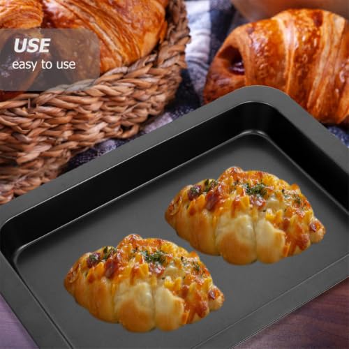 Molde rectangular de acero al carbono para hornear repostería casera en pack de 2 piezas negro 5