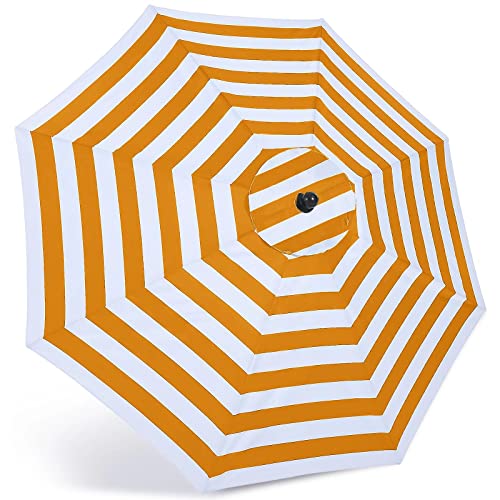 Image of ABCCANOPY 9ft Outdoor Umbrella Replacement Top Suit 8 Ribs (Yellow&White)