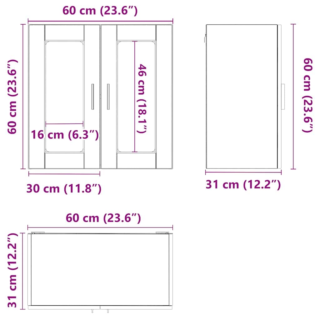 vidaXL Armoire Murale de Cuisine avec Porte en Verre Porto Blanc