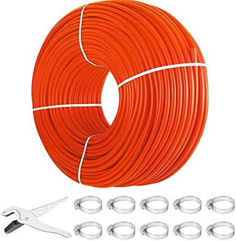 Happybuy 1000Ft PEX Tubing Pipe 1/2" PEX Tubing Oxygen Barrier Radiant Floor PEX Pipe Radiant Heat Floor Heating Plumbing Cold and Hot Water Tubing