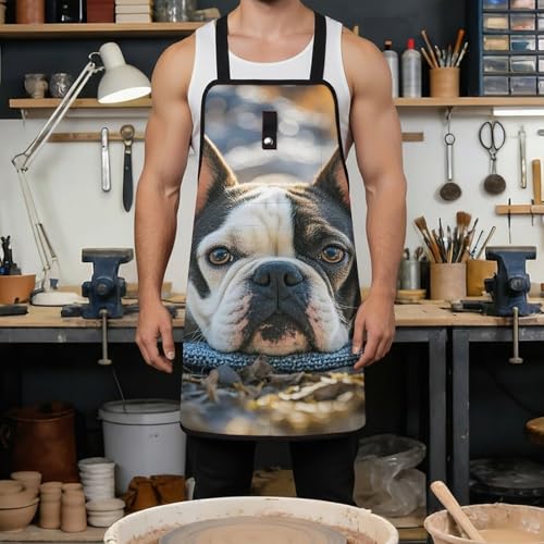 Delantal de trabajo con diseño de Bulldog Francés miniatura 4