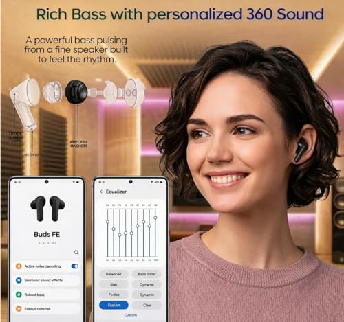 Image of Original Wireless for Samsung Buds 3 Wireless Earbuds - Deep Bass Stereo Sound, Bluetooth 5.4, ENC Mic & Long Lasting Battery (Black)