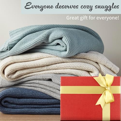 Image of Ink+Ivy Bree Knit Throw Blanket for Bed, Sofa, and Couch, Lightweight, Breathable, Soft & Cozy Summer Blanket, Full /Queen (90 in x 90 in), Grey