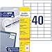 AVERY Zweckform 4780 Universal Etiketten (1.000 plus 200 Klebeetiketten extra, 48,5x25,4mm auf A4, Papier matt, individuell bedruckbar, selbstklebende Aufkleber mit ultragrip) 30 Blatt, weiß