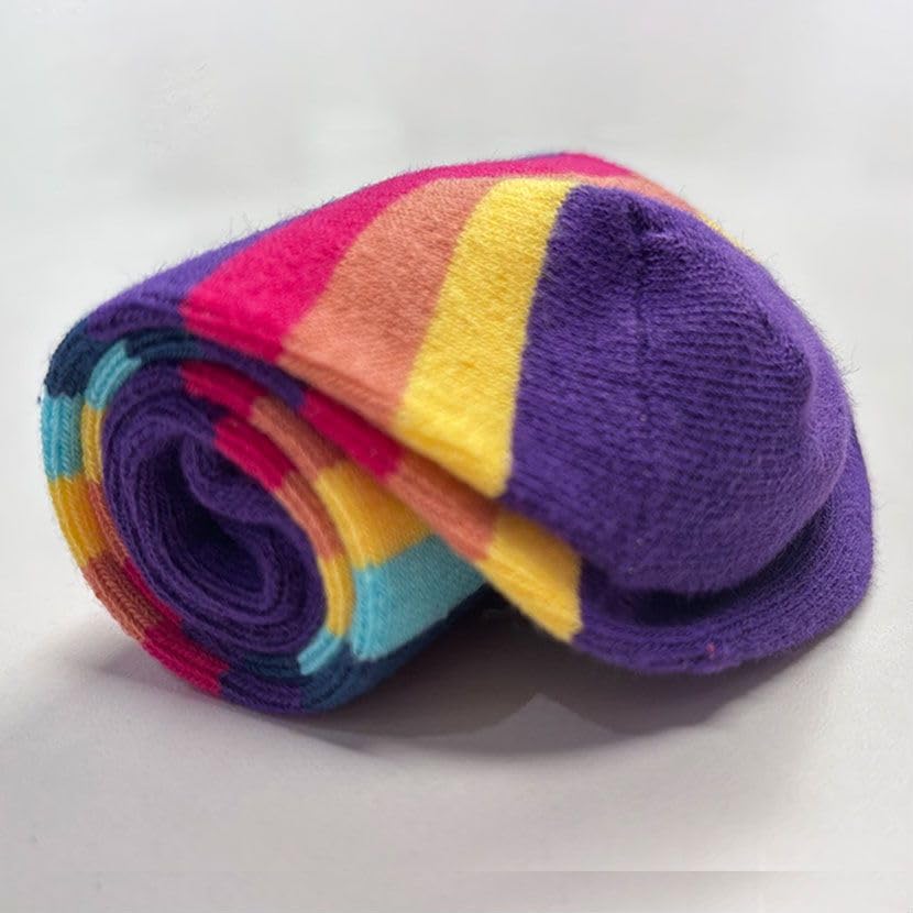 Image of VIKITA Girls Ankle Socks 3 pairs set in Summer winter Rainbow Stripe Christmas socks for little kids 4T, SF5009