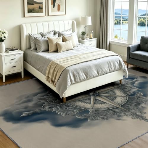 Alfombra de pelo bajo lavable estilo dibujo a lápiz vintage de 90x150 cm con base de seguridad 4