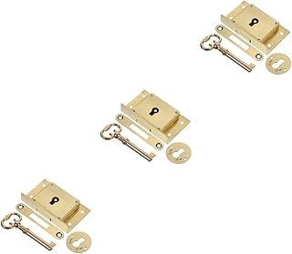 Veemoon 3 Conjuntos De Bloqueio De Móveis Bloqueio Embutido Caso De Madeira Vermelha Fechaduras Bloqueio Para Mesa Fosco Antigo Bloqueio De Substituição Fechaduras De Porta De Casa