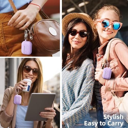 Easuny Etui na słuchawki AirPods Pro 3 2025 - silikonowe etui ochronne z grawerunkiem kwiatowym, kompatybilne z Apple AirPods Pro 3 - odporne na wstrząsy etui z karabińczykiem i zestawem do