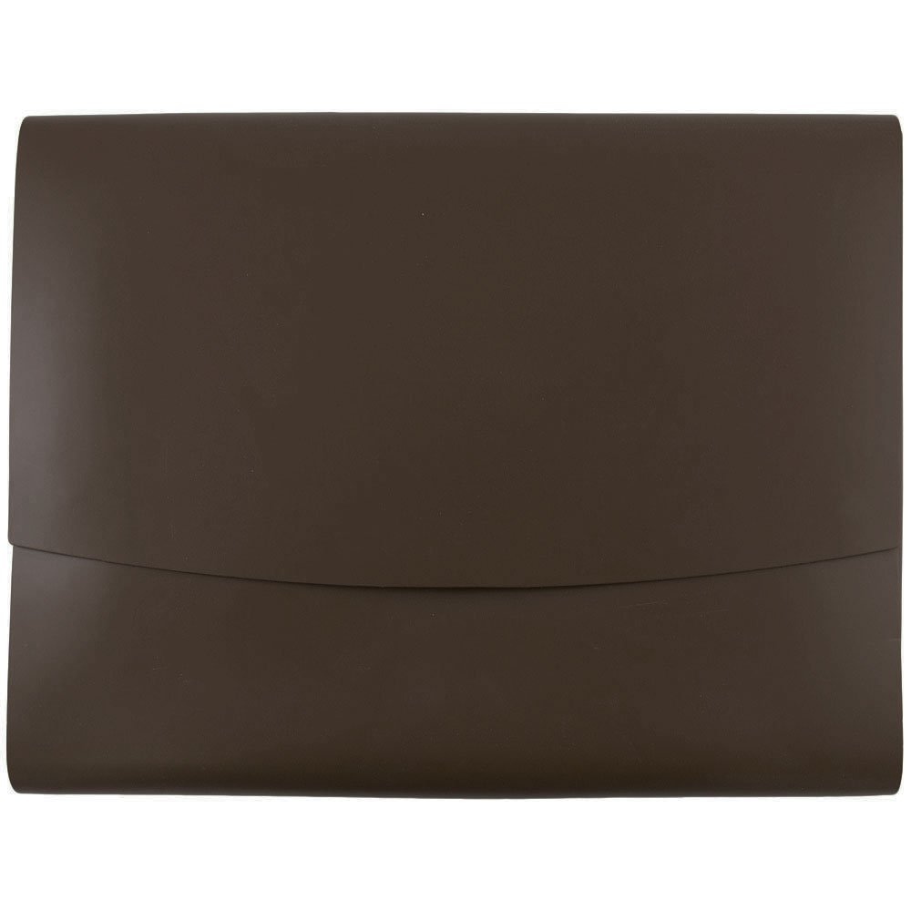 JAM PAPER Italian Leather Portfolios with Snap Closure - 10 1/2 x 13 x 3/4- Dark Brown - 12/Pack