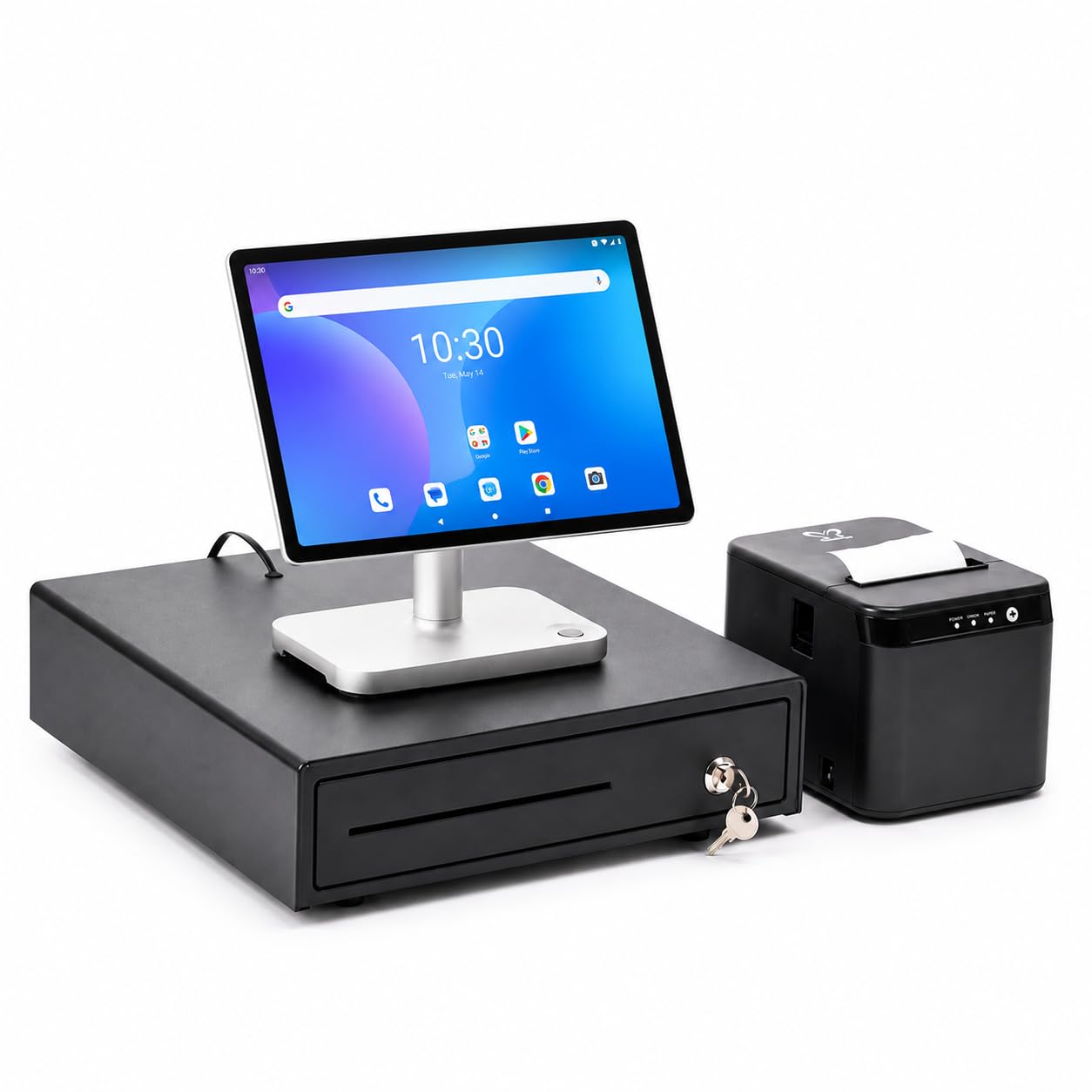 TPV Completo Lyra | Terminal Android 11 Libre sin Cuotas | Pantalla 10.95", Impresora de Tickets y Cajón Portamonedas Compacto 33cm | Sistema para Bar, Cafetería, Restaurante y Tienda