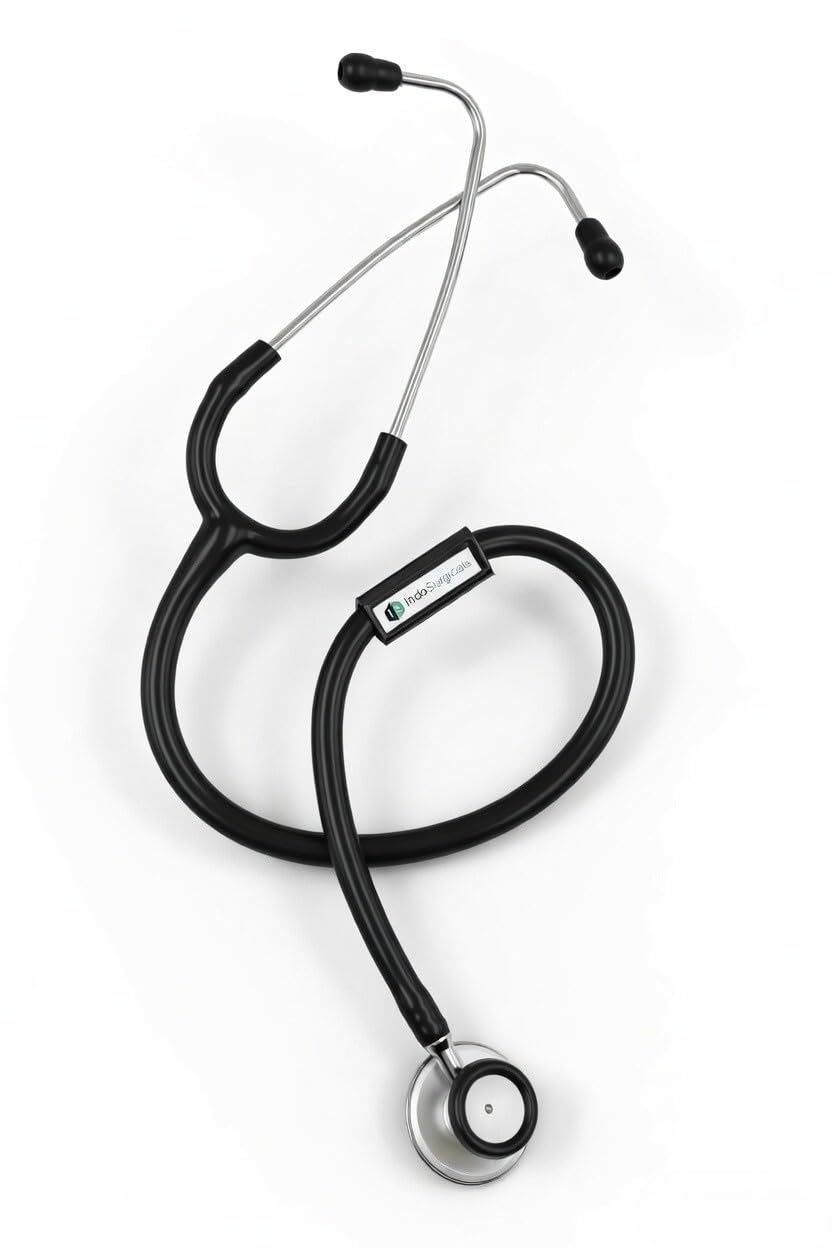 IS Indosurgicals Silvery Stethoscope (Black) 1
