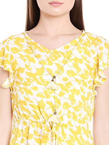 Image of 109 F Women Polyester Yellow Printed Dress