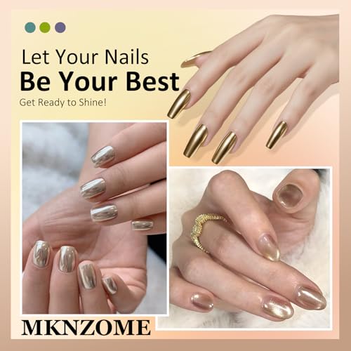 Image of 9 Colors Chrome Nail Powder Palette, Gold Silver Pink Metallic Mirror Holographic Chrome Powder for Nails, Fine Glitter Nail Art Decoration for Home DIY Salon Manicure Pigment, C