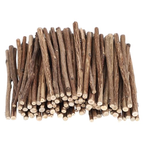 WINOMO Sticks Wooden for Craft Crafting Twigs 10cm 0.3-0.5CM 100pcs for Log Cabin Kit Wood s Driftwood Pieces Pyrography Lolly Popsicle Stuck Balsa Match Tea Tree Stick Through Model