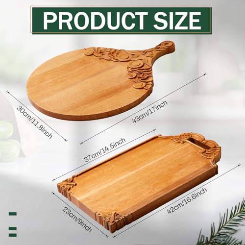 Set 2 Tablas de Cortar de Madera Mango con Mango miniatura 2