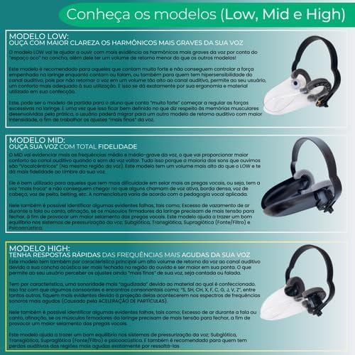 Fone de Monitoramento Vocal Modelo HIGH Retorno Auditivo Audiovoicer Retorno Vocal Acústico Feedback Vocal Para Treino vocal Monitor Vocal Fone de Monitoramento Vocal Modelo HIGH Retorno Auditivo Audiovoicer Retorno Vocal Acústico Feedback Vocal Para Treino vocal Monitor Vocal