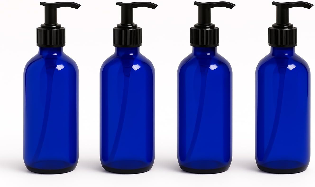 NilocG Aquatics Aquarium Dosing Bottles, 500ml (4x Blue 500ml Bottles with 1ml Pump)