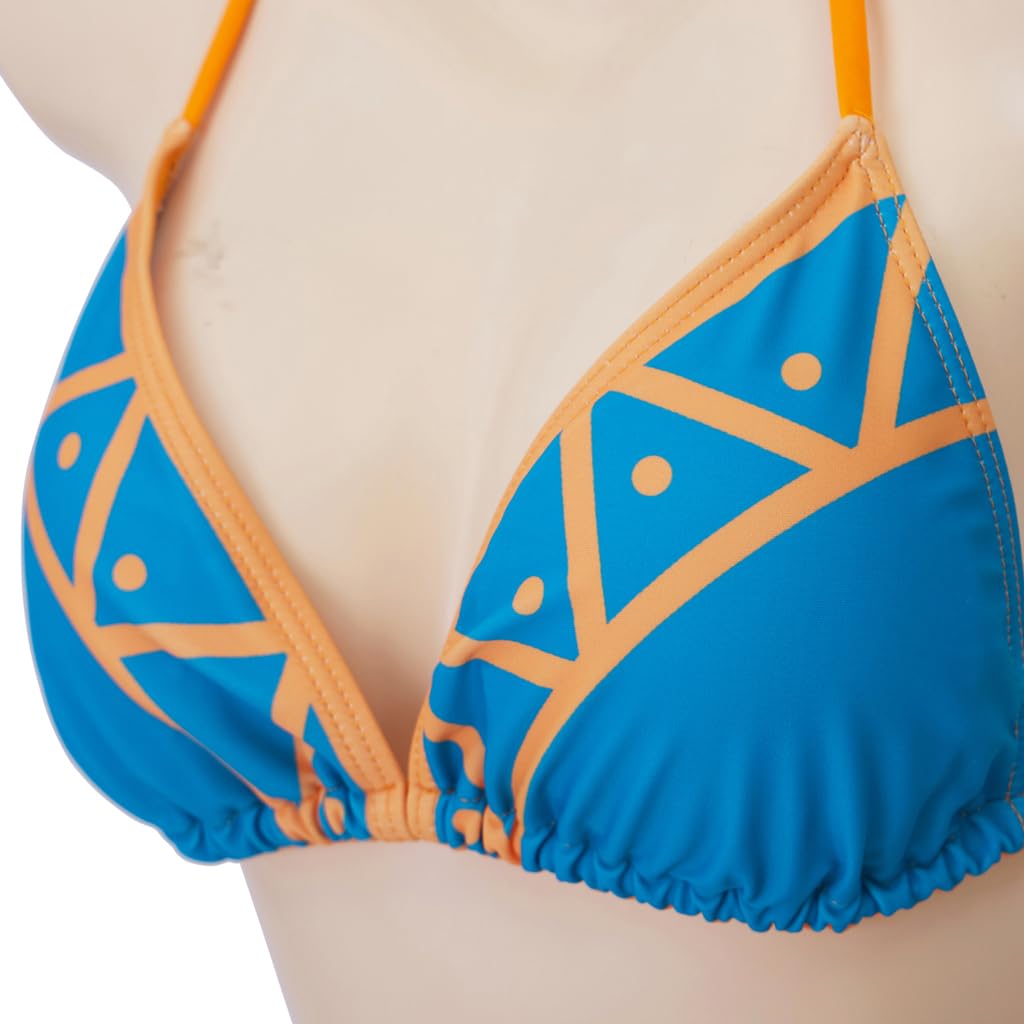Princess Swimsuit Sexy Blue Bikini Two-Piece Set Swimwear Outfits Halter Bathing Suit: X-Large Blue