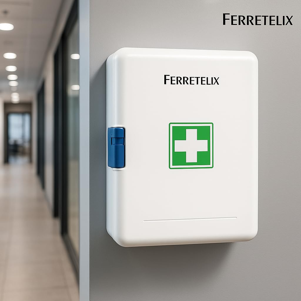 Ferretelix® Botiquin Primeros Auxilios Armario 40 CM X 32 x 18 con dotacion Homologado para viviendas turisticas, casa, Oficina
