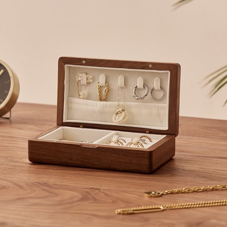 Joyería de madera en estuche de exhibición portátil para regalar 3