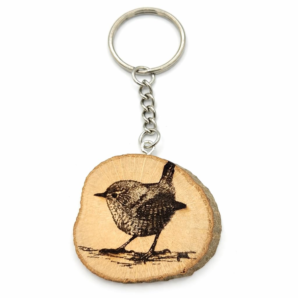 Promotech Wren Handmade and Natural Unique Laser-engraved Keyring