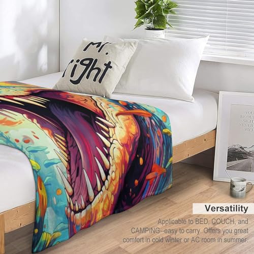 Couverture dinosaure en flanelle douce 180x200 cm pour canapé et lit