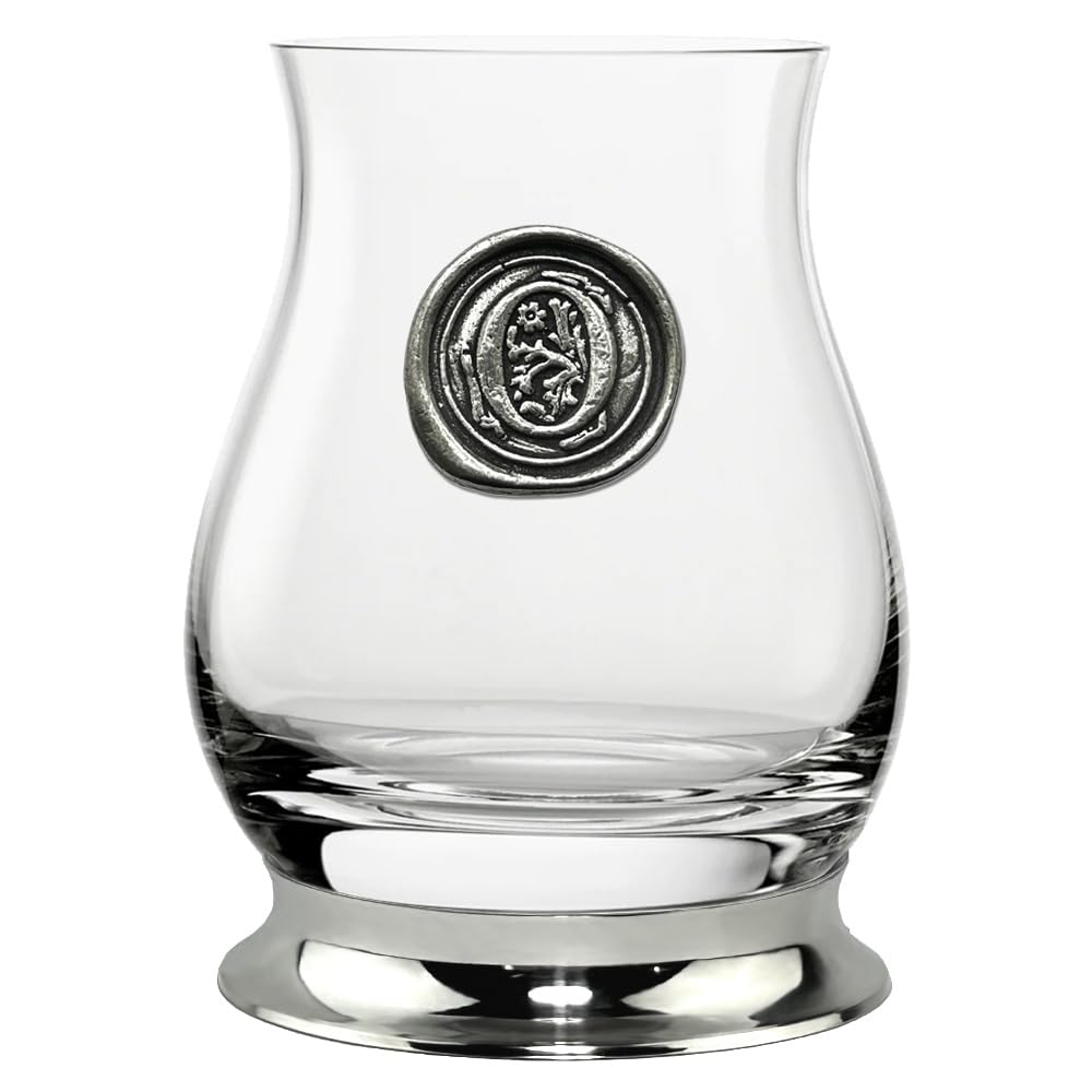 English Pewter Company Glencairn Personalised Whisky Mixer Glass with Monogram Initial, Unique Gifts for Men - Image 2