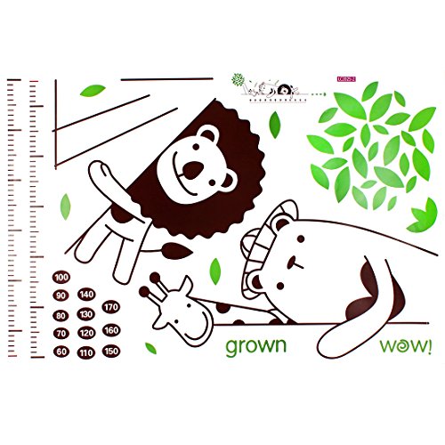 Ruilogod Giraffe Löwe Bär Wachstum Höhe Measure-Diagramm Muster Haushaltswandaufkleber - Image 3