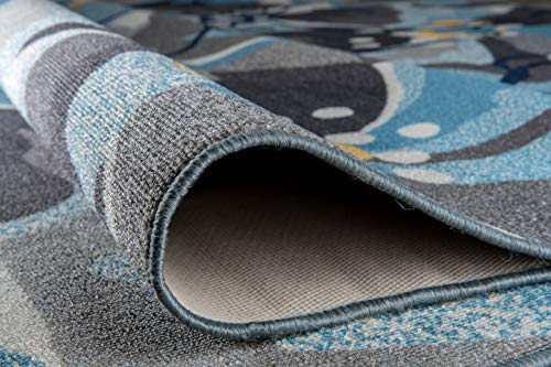 Modern-Large-Floral-Non-Slip-Non-Skid-Area-Rug-5-X-7-5-3-X-7-3-Gray-Blue 51Z3qJz8gJL