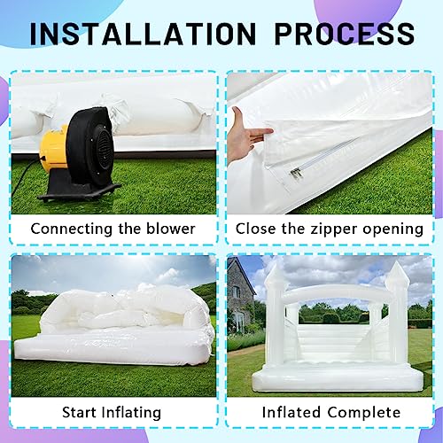 13ft White Bounce House Commercial Grade 100% PVC White Bouncy Castle for Wedding Memorable Birthday Parties & Event - Image 6