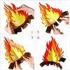Boao 3 Sets Fake Fire Fake Flame Prop Camping Decoration 3D Cardboard Campfire Centerpiece Artificial Flames Campfire Party Decoration for Camp Bachelorette Party Supplies(Classic Color)