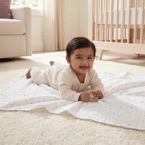 Image of aden + anais Essentials Cotton Muslin Swaddle, Breathable Baby Blanket, Ideal for Boys, Girls, Newborns, Babies & Infants, Receiving Blanket, Soft and Lightweight Wrap, 2 Pack, Ice Cream Dreams
