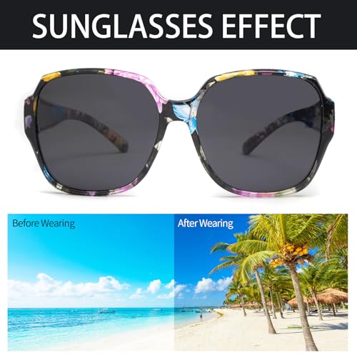 Image of JIMMY SUNSHINE Sunglasses Fit Over Glasses for Men Women Fit Over Prescription Glasses Lightweight Square Frame