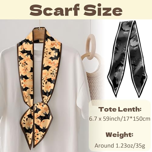 2PC Hair Head Scarf Neck Scarves Silk Feeling Long Oblique Angle Satin Cute Women Girls Handbag 59 * 6.7''2