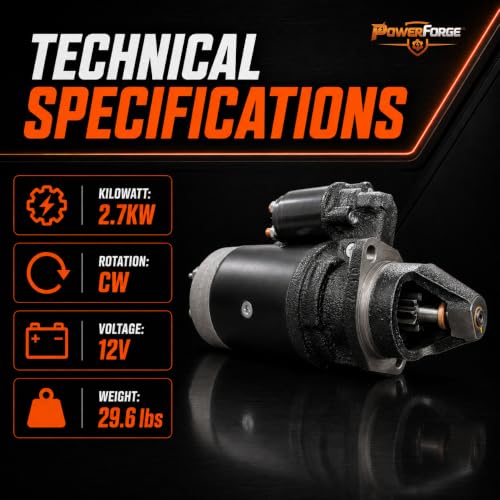 17095N Motor de Arranque 12V compatible con John Deere 1032 1040 1052 1065 (1983-1989) 1144 (1990-1991) AL110597 AL62690 AL70850 1107577 1107599 AL67897 TY25952 con Garantía de 1 Año miniatura 2