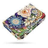 xiviers Business Card Holder，PU Leather Business Card Case Color Printing Pattern Card Holder Walle
