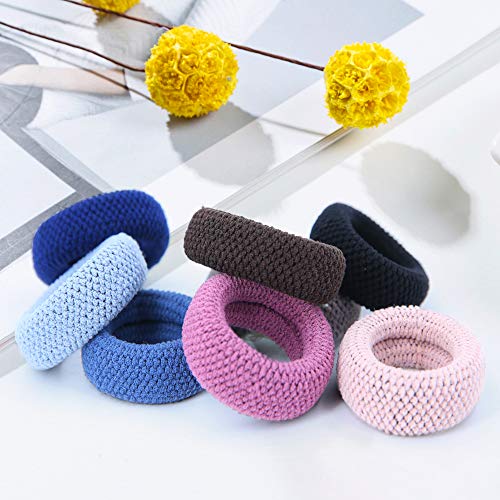 image for N/X 8 Pieces Multicolor Elastic Hair Ties, No Crease Hair Bands Ponyta