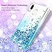 Tmacker Samsung Galaxy A20 Case,Galaxy A30/A20 Phone Case w/ 2 PCS HD Screen Protector,TPU Glitter Quicksand Shockproof Protective Phone Cover for Girls Women-Teal