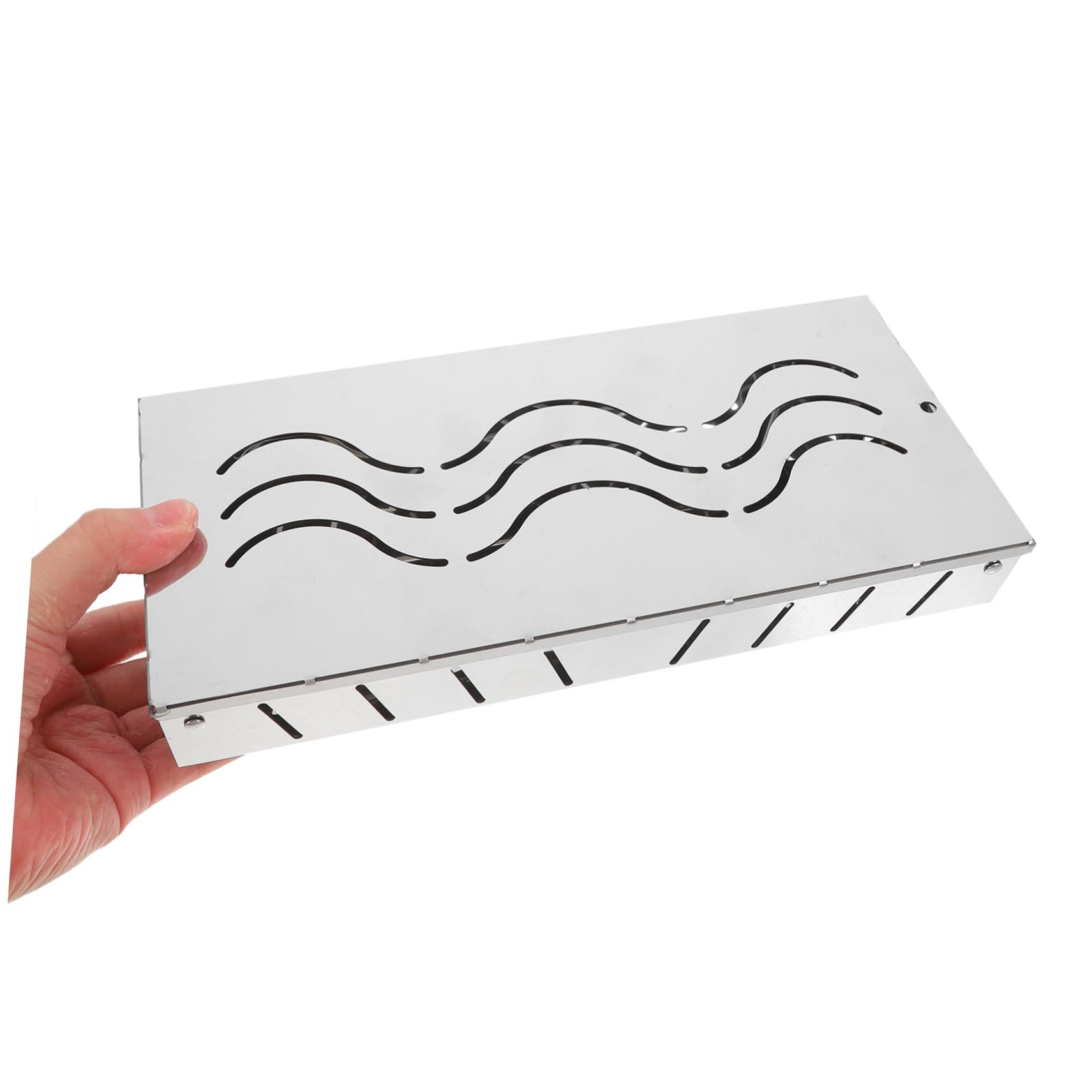 Scatola per Trucioli Affumicati in Acciaio Inox 1 Pz per Barbecue | Bianco, Design Portatile, Facile Posizionamento, per Grigliate e Cottura All'aperto