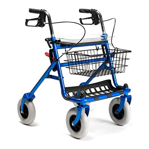 FabaCare Rollator mit Vollausstattung, Gehhilfe faltbar, Standardrollator, Korb, Sitz Cover