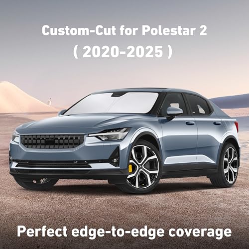 Image of EcoNour Windshield Sunshade Compatible for Polestar 2 2020-2023 2024 2025, Sun Visor for Front Windshield & Window Sun Shade Cover, UV Heat Blocker & Protector, Car Accessories