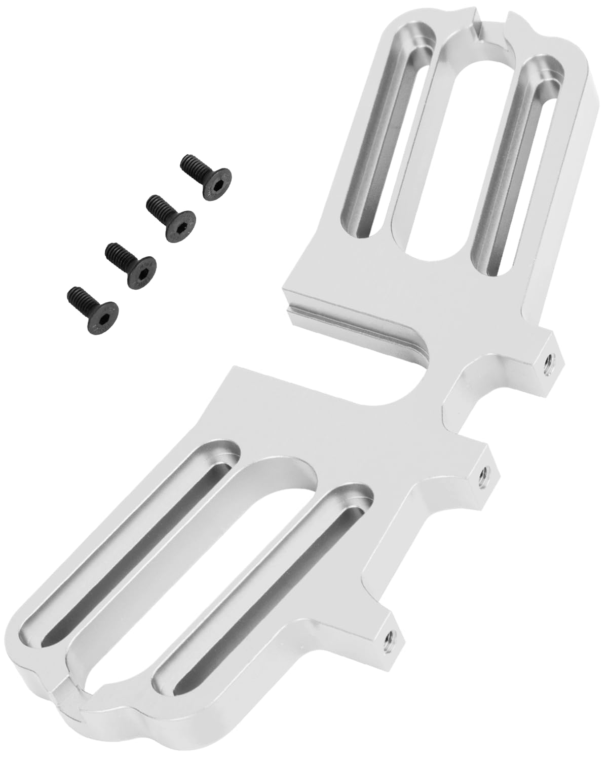 RcarmubWow RC Alloy RC Motor Mount Upgrades Part for 1/7 Felony 6S BLX,Infraction 6S BLX,Limitless,Aluminium RC Dual Motor Mount Hops up,Silver