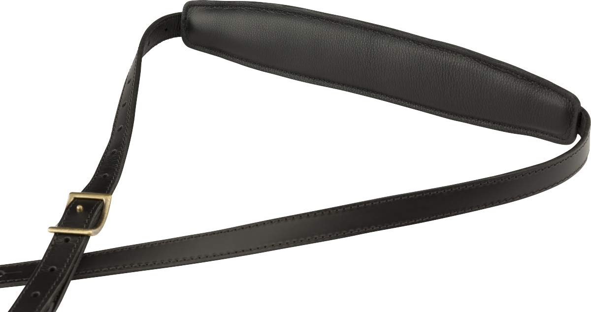 Amazon | Fender USA製レザーストラップ Mustang™ Saddle Strap, Black