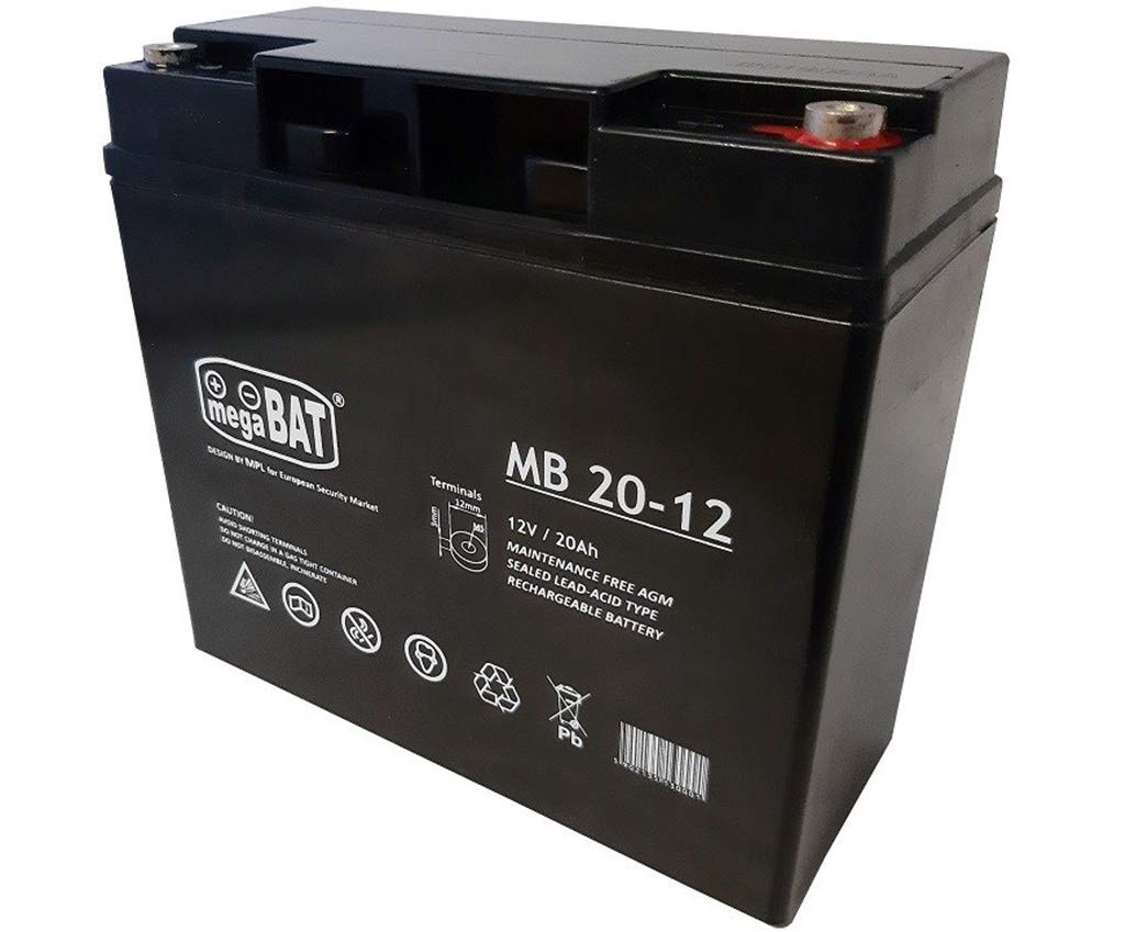 MegaBAT AGM - Batería para SAI MB 20-12 VRLA (12 V, 20 Ah)