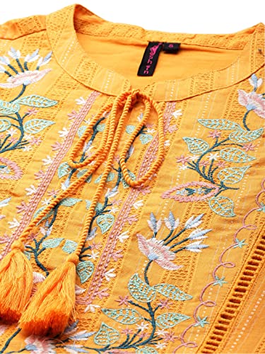 Image of ishin Women's Midi Embroidered A-Line Dress
