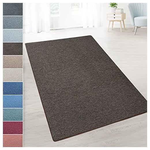 KARAT - Tapis de Salon élégant - Tapis de Passage Doux avec Bords sans Frange - Antidérapant Antistatique - Qualité Allemande - Tapis Durable et Facile à Entretenir - London, Marron foncé 80x200 cm
