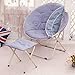 Zcxbhd Soucoupe lunaire Loisir Chaise camping Support Pliant Lune En Acier Cadre rembourré Stable pour Activités extérieures (Couleur : Gray+stool)