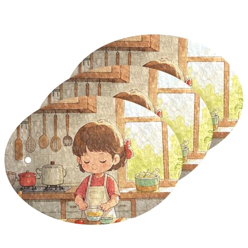 Lindas esponjas absorbentes y limpias de dibujos animados para cocina, borrador mágico, esponjas multiusos para lavar platos, artículos esenciales para el hogar (3 unidades)