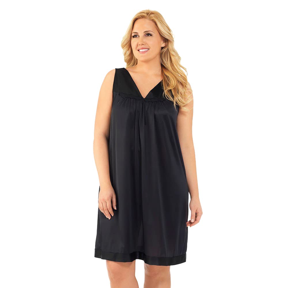 Exquisite FormWomen's 30807 Plus Size Nylon Tricot Sleeveless Short Knee Length Nightgown (1X - 3X)