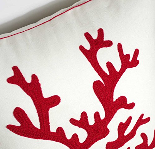 DECOPOW-Embroidered-Nautical-Decor-Pillow-CoversSquare-18-Inches-Decorative-Canvas-Pillow-Cover-for-Nautical-Style-Deco-by-Coral-Red-New 51Z3vGTTT7L